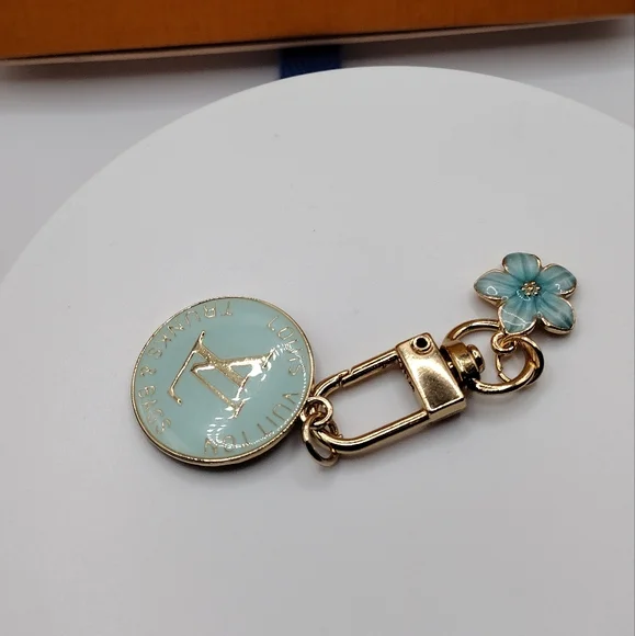 Louis Vuitton Button Zipper Pull Trunk Tag Blue 25mm - Picture 5 of 12